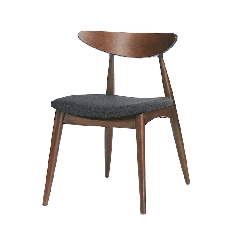 Chaise de salle à manger en tissu style moderne du milieu du siècle, lot de 2