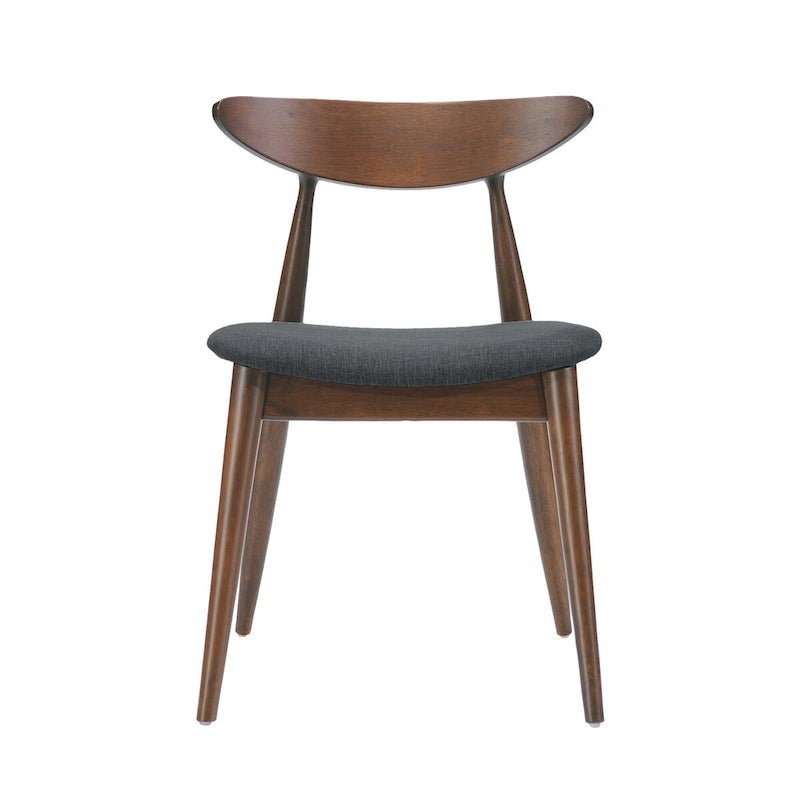 Chaise de salle à manger en tissu style moderne du milieu du siècle, lot de 2