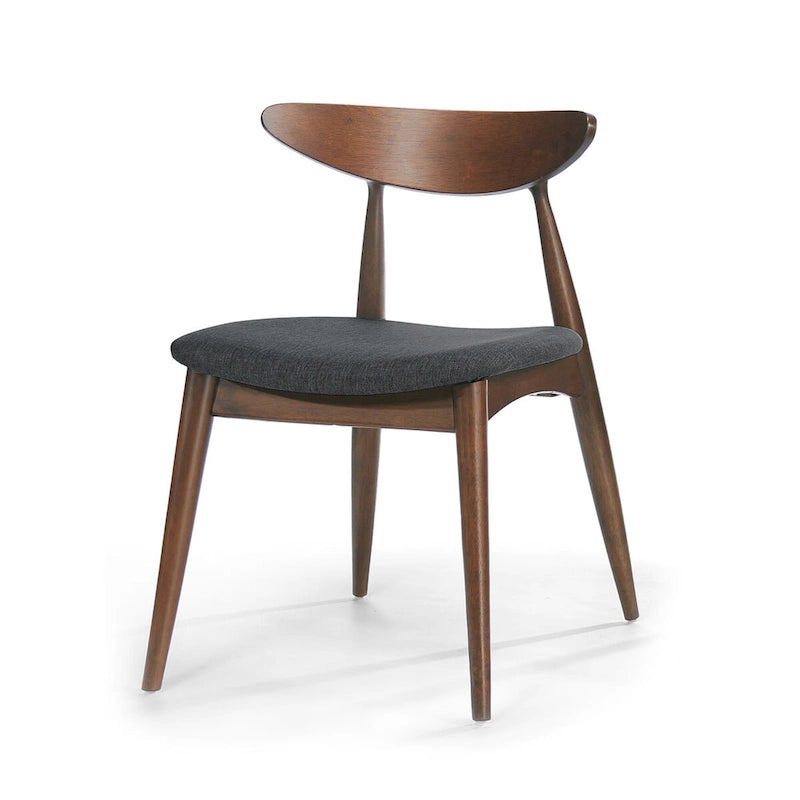 Chaise de salle à manger en tissu style moderne du milieu du siècle, lot de 2
