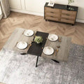 Table de salle à manger rectangulaire rétro extensible avec piètement en croix en fer