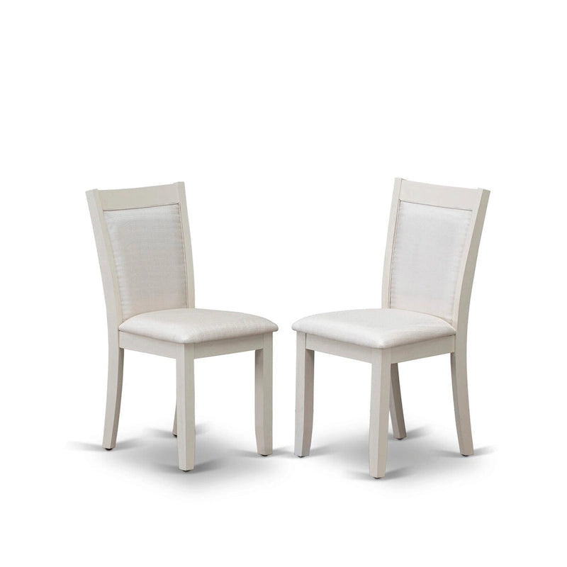 Ensemble de salle à manger East West Furniture : table rectangulaire et chaises Parson en lin crème, coloris blanc lin (composition au choix).