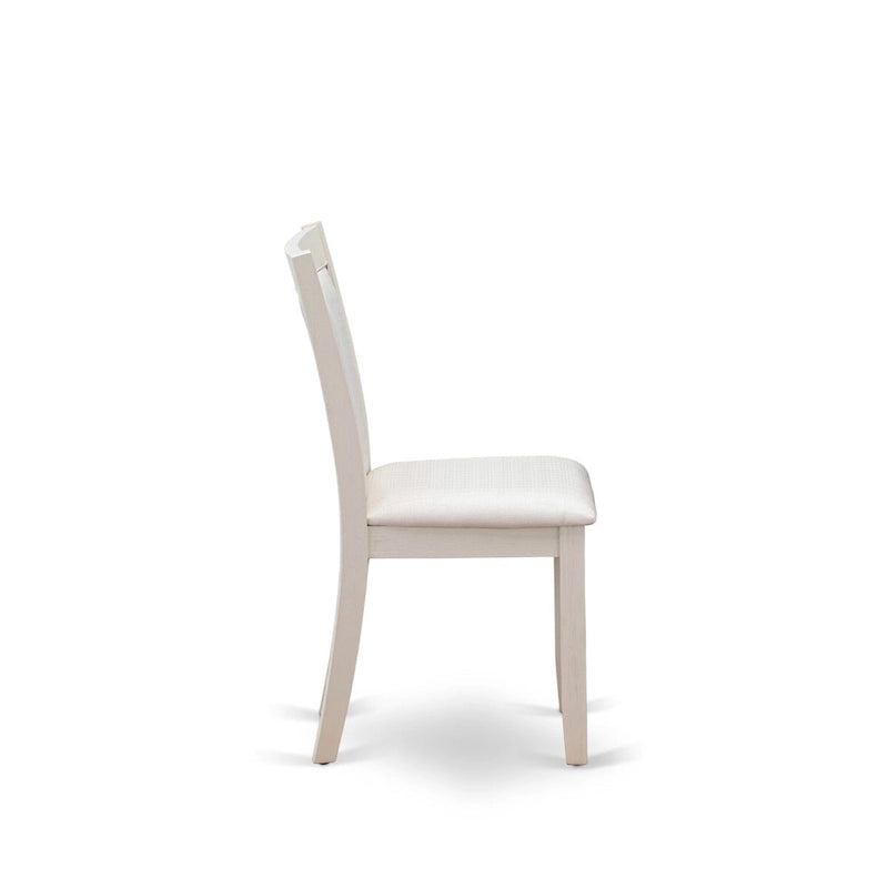 Ensemble de salle à manger East West Furniture : table rectangulaire et chaises Parson en lin crème, coloris blanc lin (composition au choix).