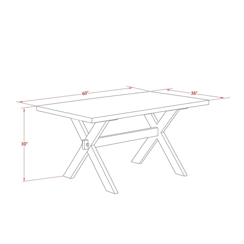 Ensemble de salle à manger East West Furniture : table rectangulaire et chaises Parson en lin crème, coloris blanc lin (composition au choix).