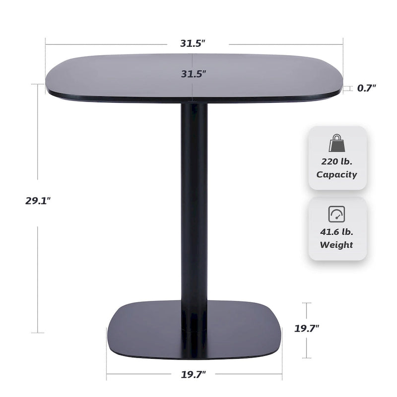 Table de salle à manger carrée tulipe 32
