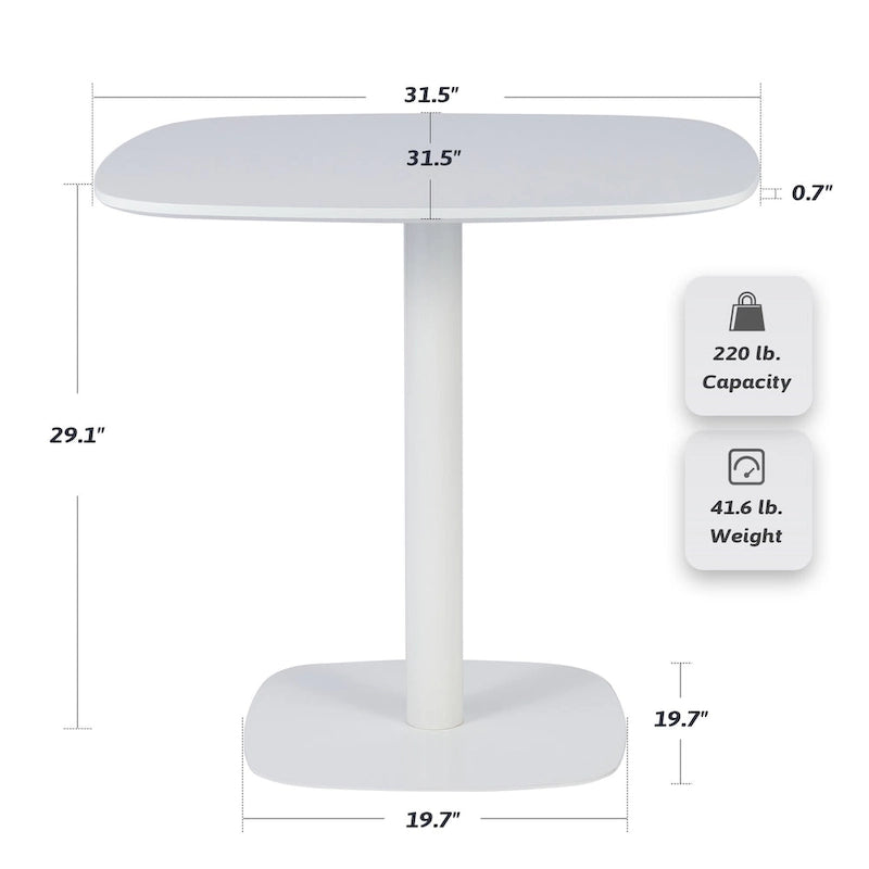 Table de salle à manger carrée tulipe 32