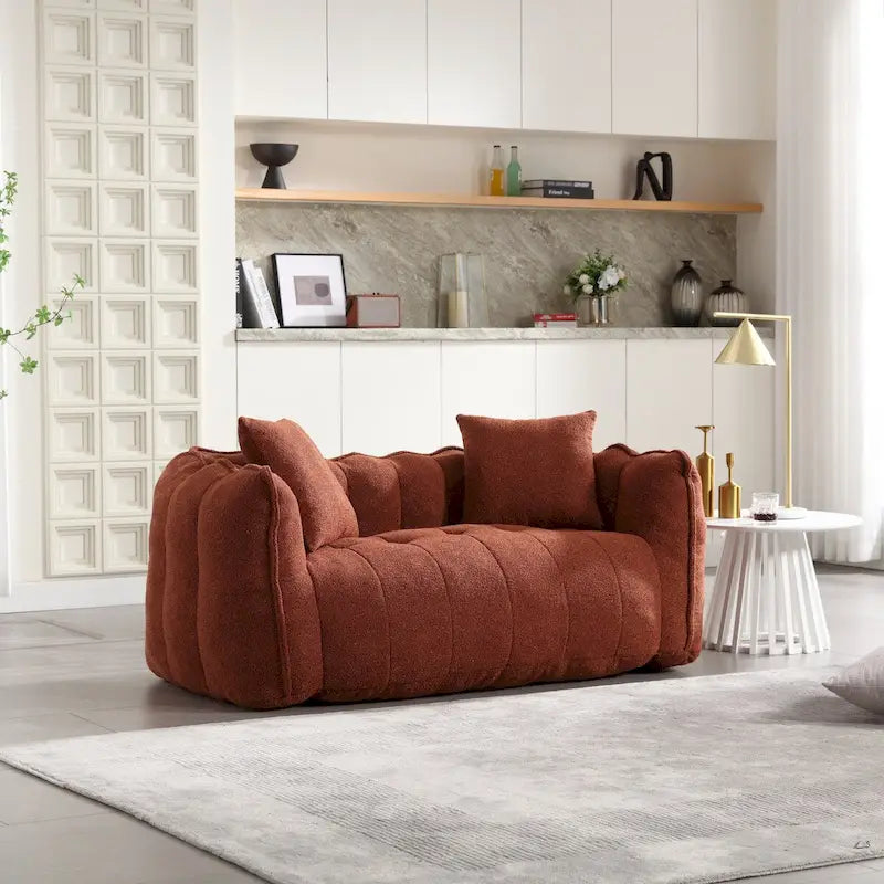 Pouf deux places avec âme en mousse haute résilience. Ce canapé inclinable carré et confortable est idéal pour toute la famille.