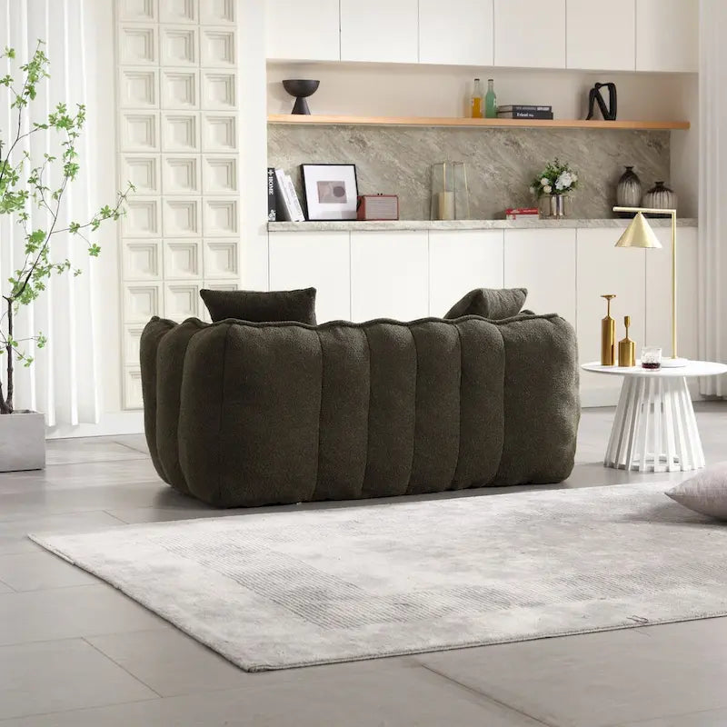 Pouf deux places avec âme en mousse haute résilience. Ce canapé inclinable carré et confortable est idéal pour toute la famille.