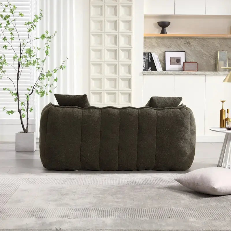 Pouf deux places avec âme en mousse haute résilience. Ce canapé inclinable carré et confortable est idéal pour toute la famille.