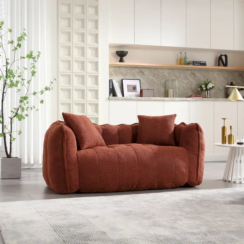 Pouf deux places avec âme en mousse haute résilience. Ce canapé inclinable carré et confortable est idéal pour toute la famille.