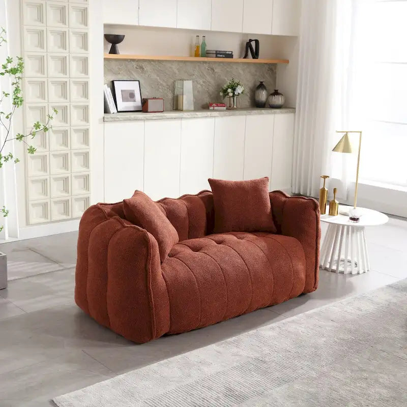 Pouf deux places avec âme en mousse haute résilience. Ce canapé inclinable carré et confortable est idéal pour toute la famille.