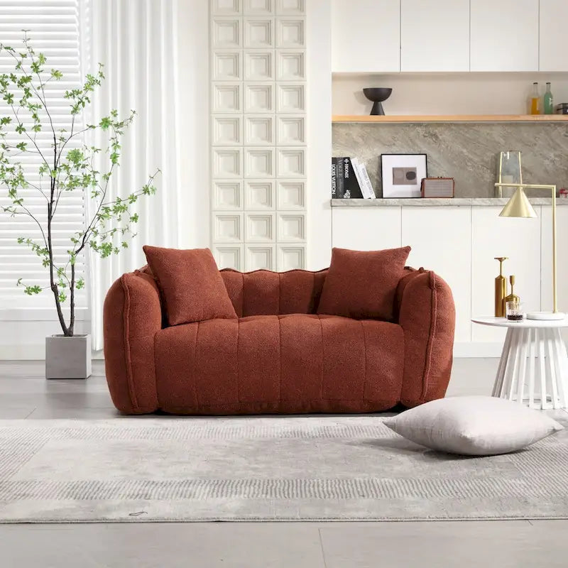 Pouf deux places avec âme en mousse haute résilience. Ce canapé inclinable carré et confortable est idéal pour toute la famille.