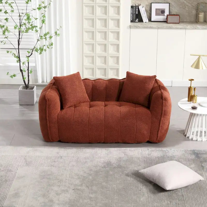 Pouf deux places avec âme en mousse haute résilience. Ce canapé inclinable carré et confortable est idéal pour toute la famille.