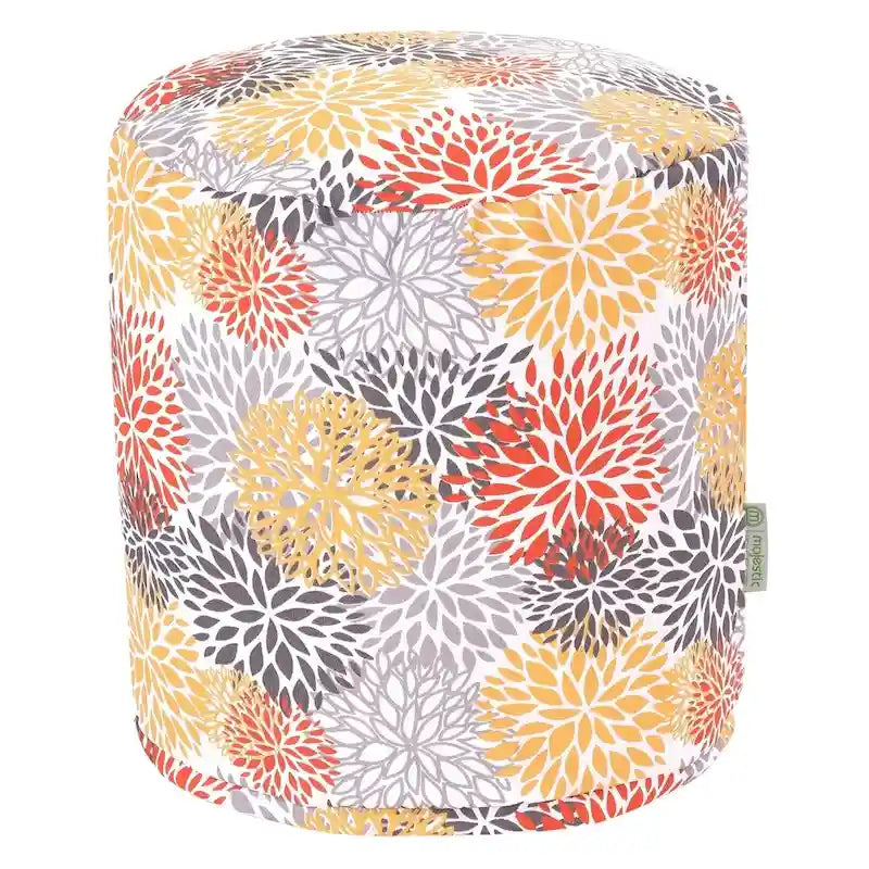 Pouf ottoman Majestic Home Goods Citrus Blooms pour intérieur/extérieur, 40,6 cm L x 40,6 cm l x 43,2 cm H