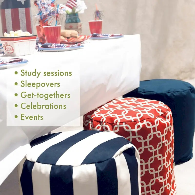 Pouf ottoman Majestic Home Goods Citrus Blooms pour intérieur/extérieur, 40,6 cm L x 40,6 cm l x 43,2 cm H
