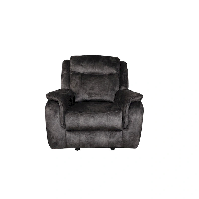 Fauteuil inclinable manuel Harbor 39 pouces, ressorts ensachés, velours imitation daim gris