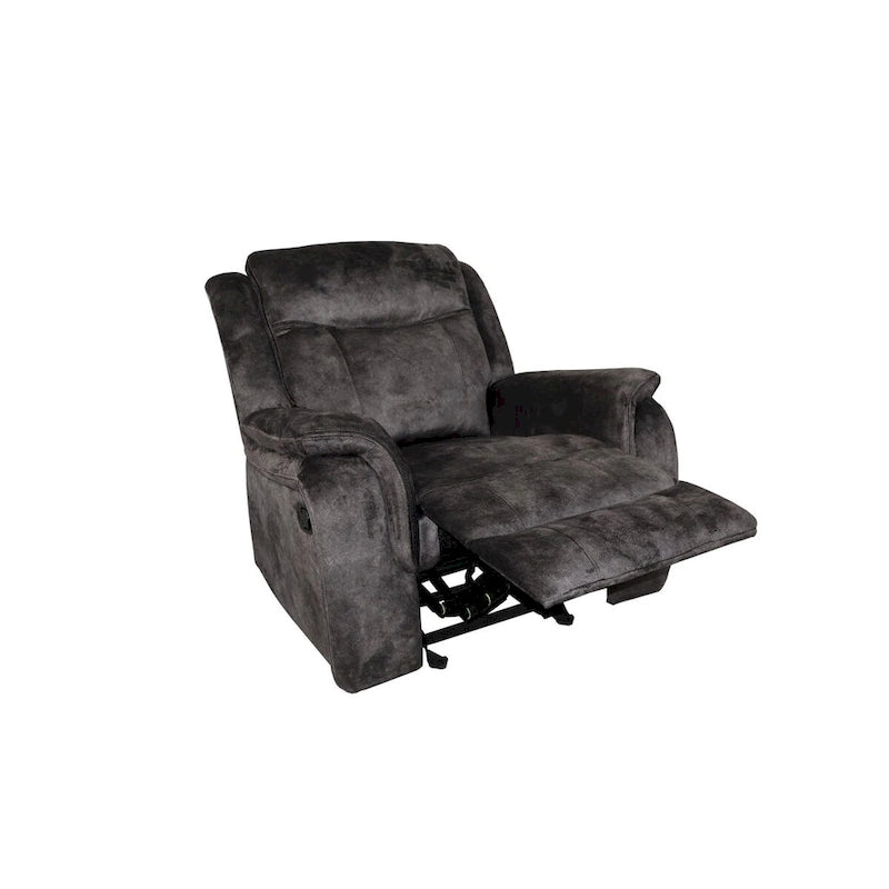 Fauteuil inclinable manuel Harbor 39 pouces, ressorts ensachés, velours imitation daim gris