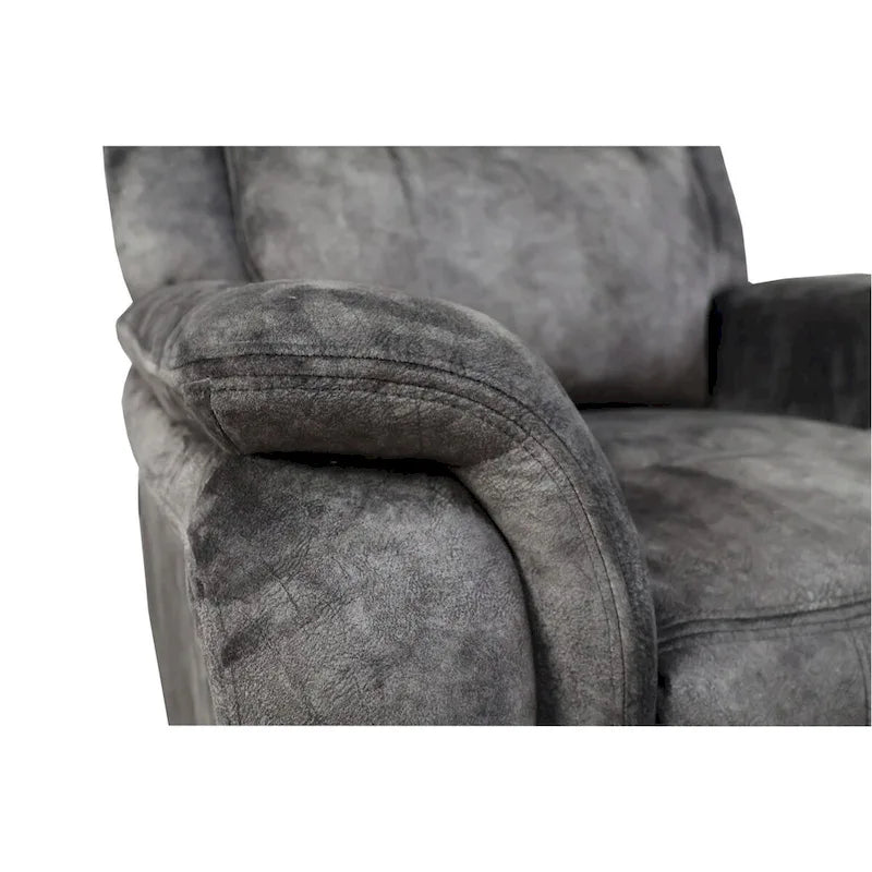 Fauteuil inclinable manuel Harbor 39 pouces, ressorts ensachés, velours imitation daim gris