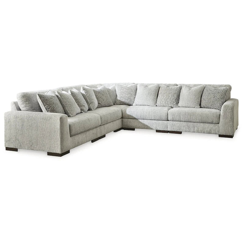 Ensemble de 6 pièces de revêtement Signature Design by Ashley Regent Park Pewter - 132 cm L x 132 cm P x 39 cm H