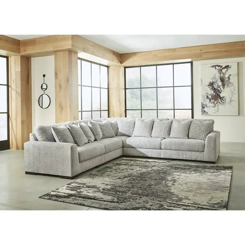 Ensemble de 6 pièces de revêtement Signature Design by Ashley Regent Park Pewter - 132 cm L x 132 cm P x 39 cm H