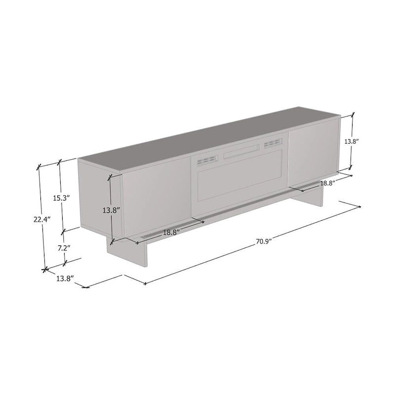 Meuble TV avec cheminée Gram BL-EF