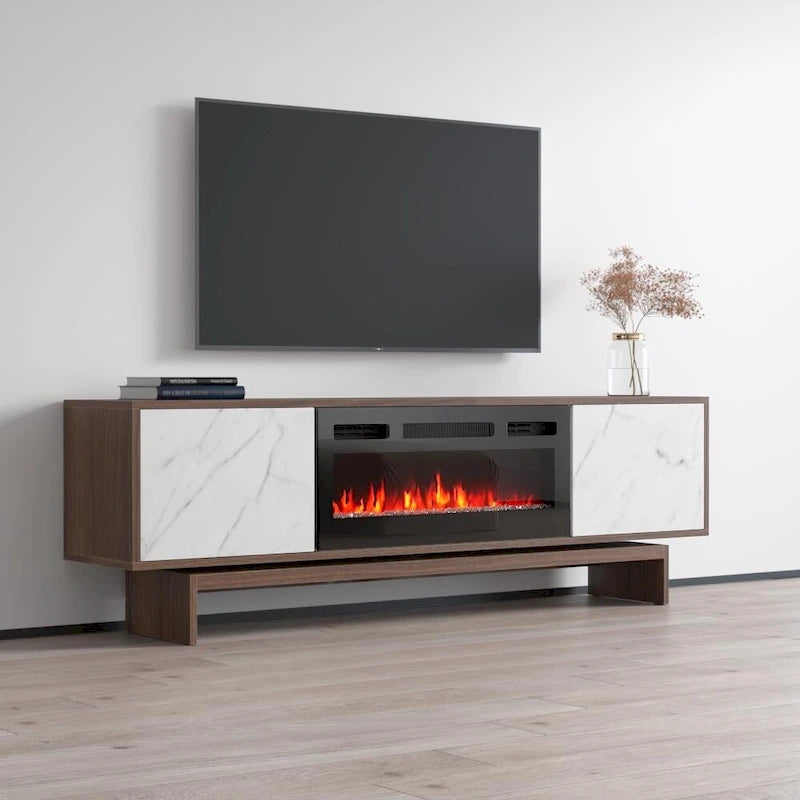 Meuble TV avec cheminée Gram BL-EF