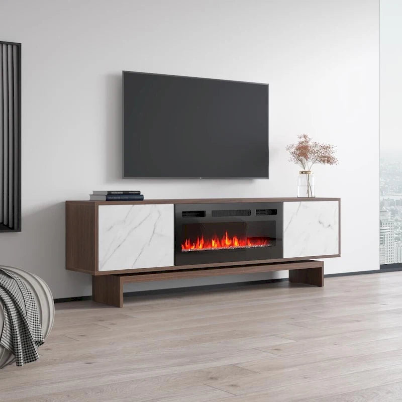 Meuble TV avec cheminée Gram BL-EF