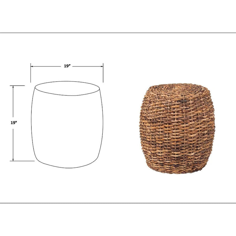 Table d'appoint Naomi en abaca tressé par East at Main - 19 x 19 x 19