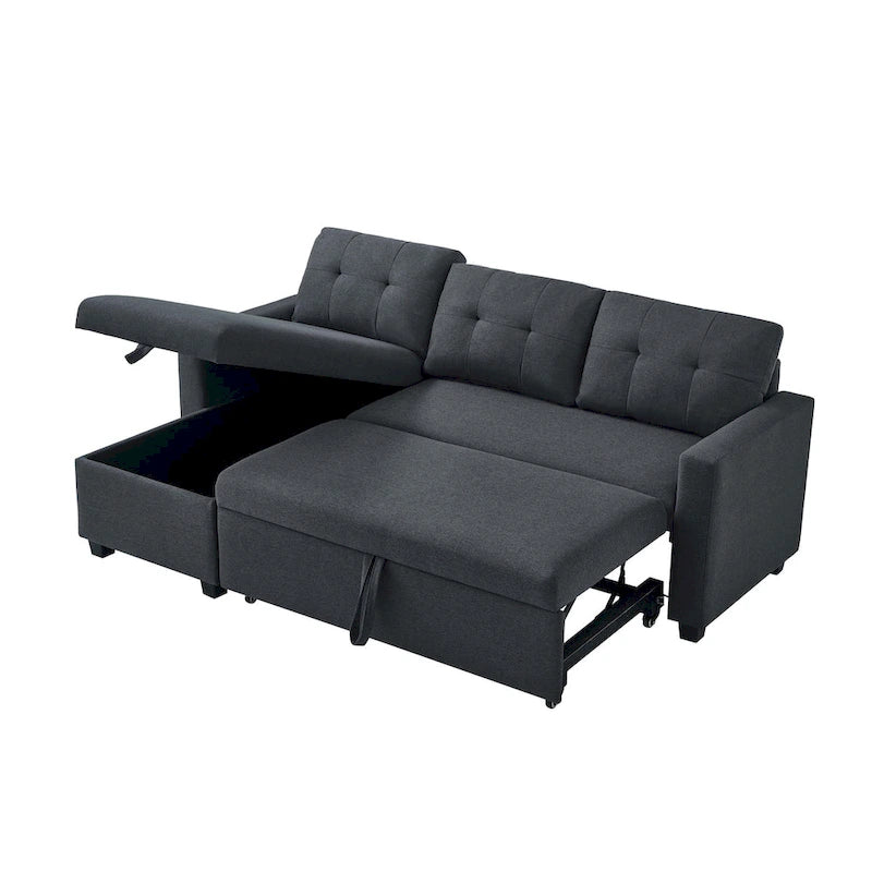 Canapé-lit convertible en forme de L avec 3 coussins de dossier confortables et amovibles