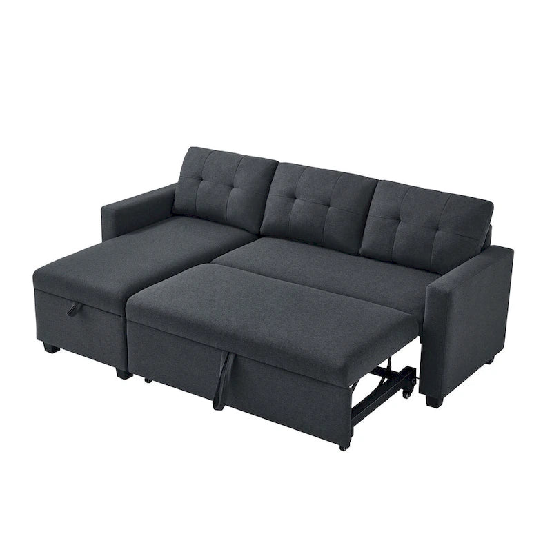 Canapé-lit convertible en forme de L avec 3 coussins de dossier confortables et amovibles