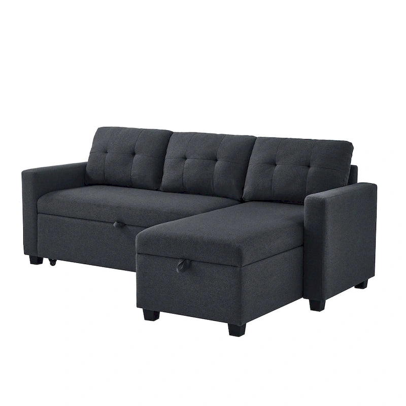 Canapé-lit convertible en forme de L avec 3 coussins de dossier confortables et amovibles