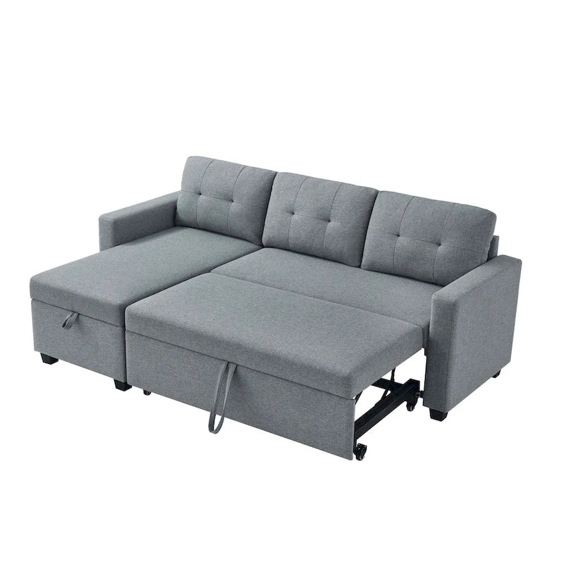 Canapé-lit convertible en forme de L avec 3 coussins de dossier confortables et amovibles