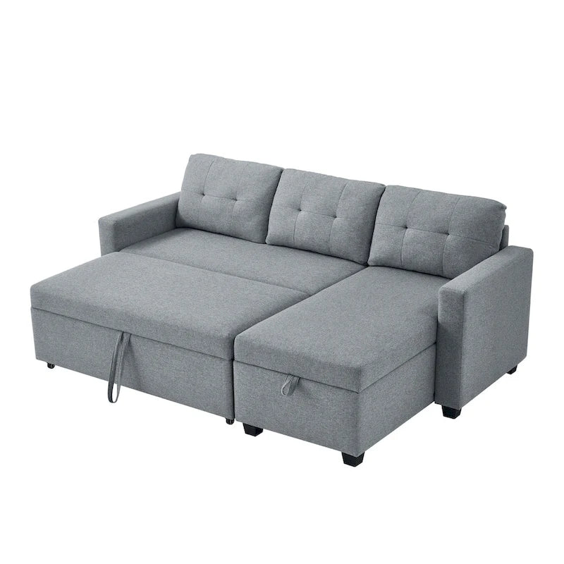 Canapé-lit convertible en forme de L avec 3 coussins de dossier confortables et amovibles