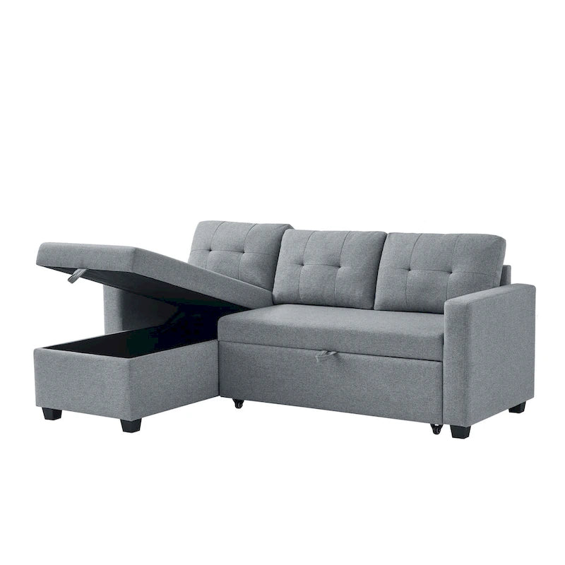 Canapé-lit convertible en forme de L avec 3 coussins de dossier confortables et amovibles