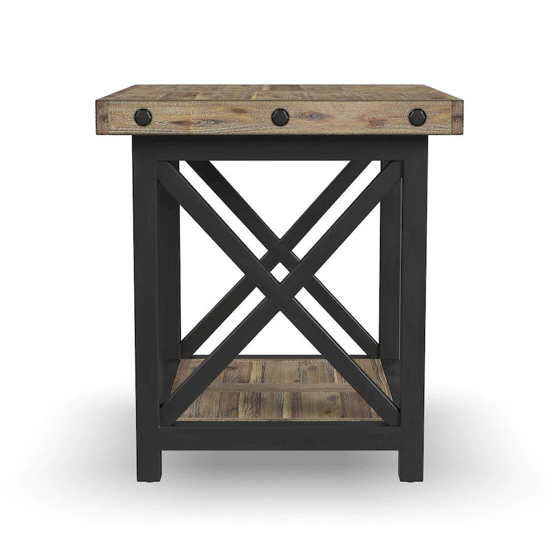 Table d'appoint Homestyles Carpenter en bois brun - 21 x 23 x 25