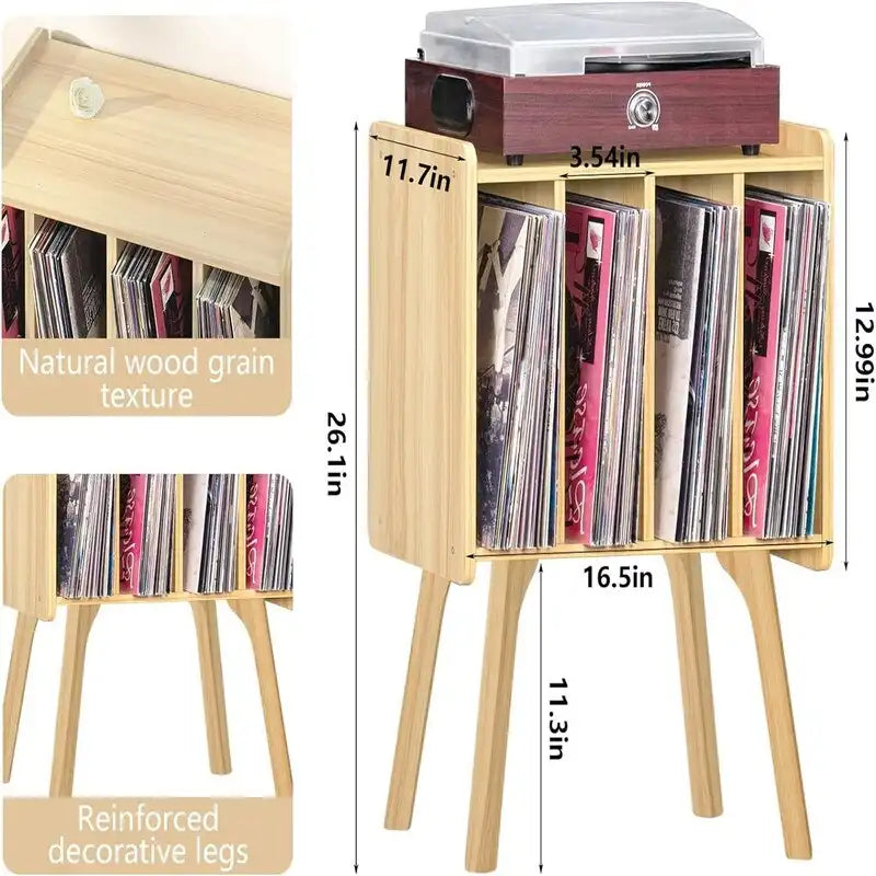 Support pour petite platine vinyle, largeur 11,7 pouces - 16,5 x 11,7 x 26,1