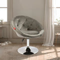 Fauteuil pivotant VANITII, chaise de coiffeuse, chaise de bureau moderne, hauteur réglable, rose/gris/blanc