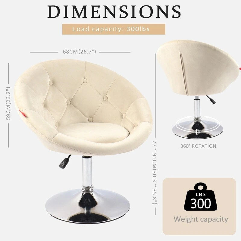 Fauteuil pivotant VANITII, chaise de coiffeuse, chaise de bureau moderne, hauteur réglable, rose/gris/blanc