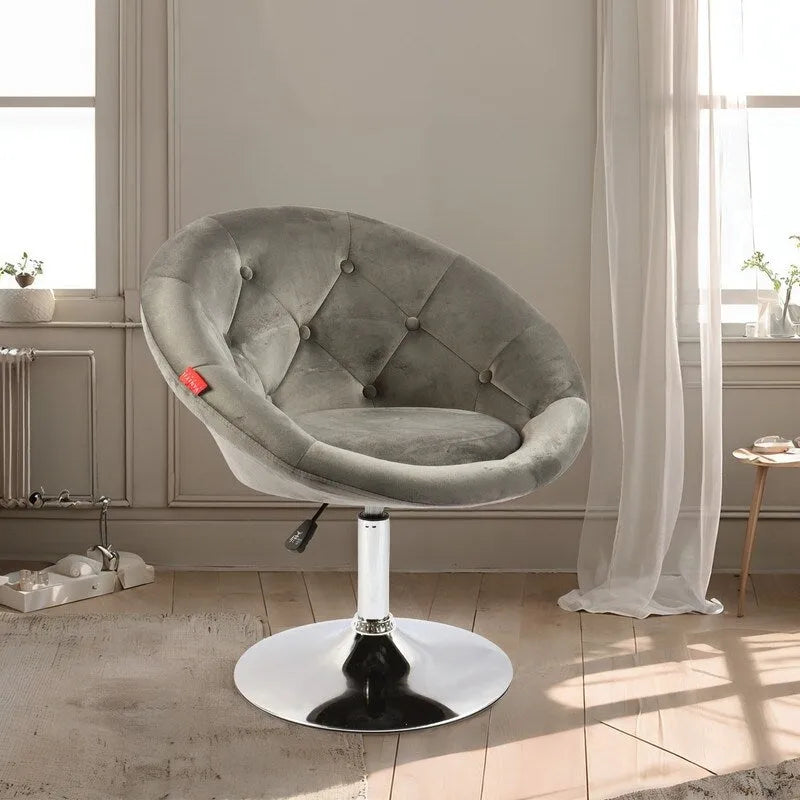 Fauteuil pivotant VANITII, chaise de coiffeuse, chaise de bureau moderne, hauteur réglable, rose/gris/blanc