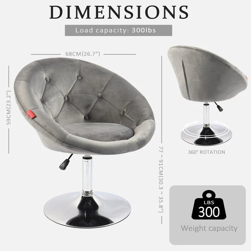 Fauteuil pivotant VANITII, chaise de coiffeuse, chaise de bureau moderne, hauteur réglable, rose/gris/blanc