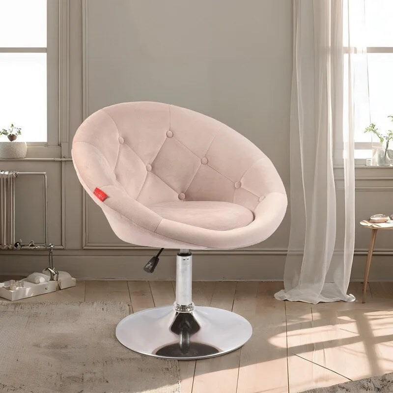 Fauteuil pivotant VANITII, chaise de coiffeuse, chaise de bureau moderne, hauteur réglable, rose/gris/blanc