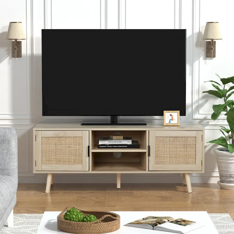 Meuble TV moderne Anmytek 47, console multimédia pour téléviseurs jusqu'à 65 pouces (119 cm) de largeur