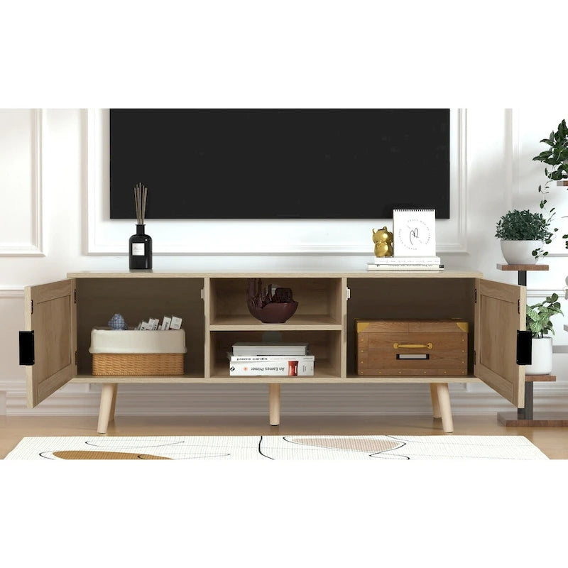Meuble TV moderne Anmytek 47, console multimédia pour téléviseurs jusqu'à 65 pouces (119 cm) de largeur