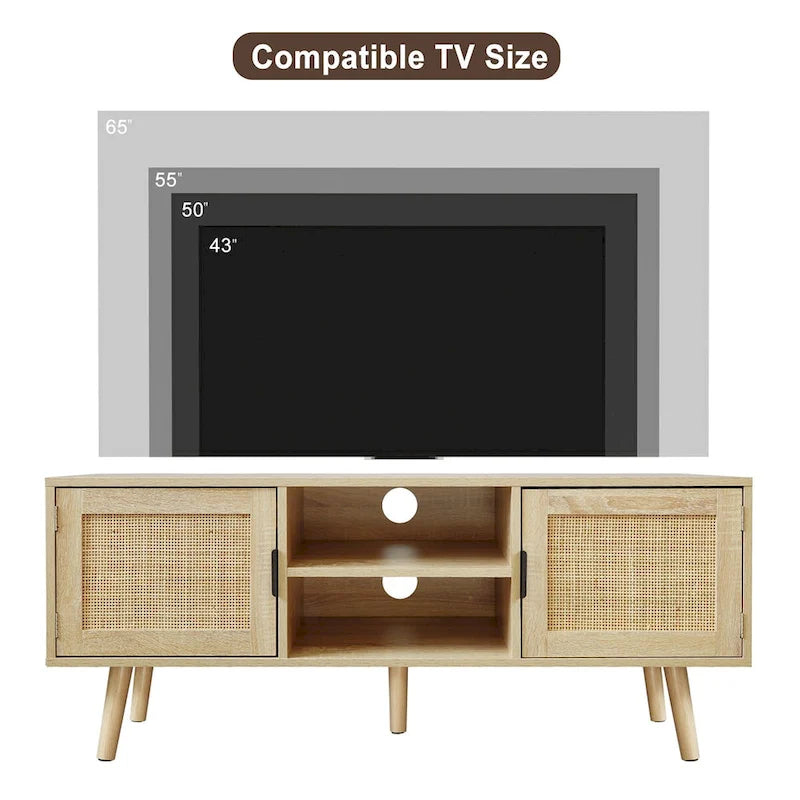 Meuble TV moderne Anmytek 47, console multimédia pour téléviseurs jusqu'à 65 pouces (119 cm) de largeur