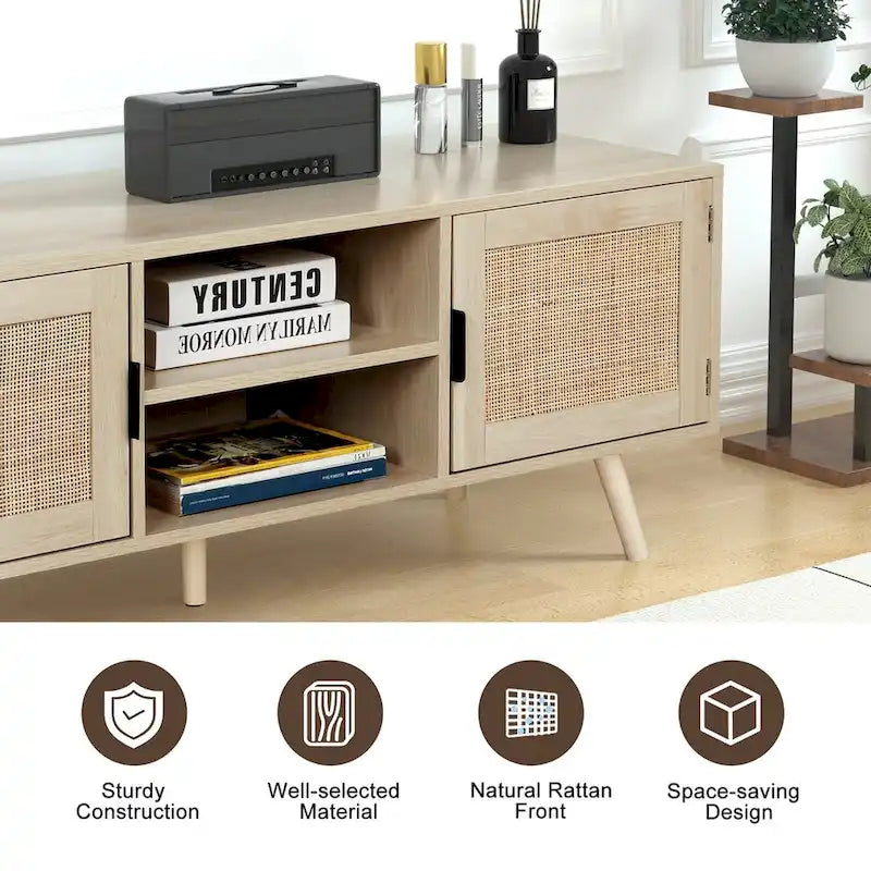 Meuble TV moderne Anmytek 47, console multimédia pour téléviseurs jusqu'à 65 pouces (119 cm) de largeur