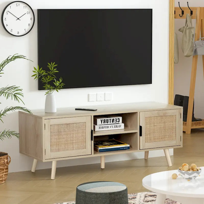 Meuble TV moderne Anmytek 47, console multimédia pour téléviseurs jusqu'à 65 pouces (119 cm) de largeur