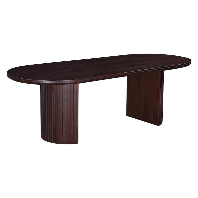 Table de salle à manger ovale à double piétement en bois Geneva 94 po
