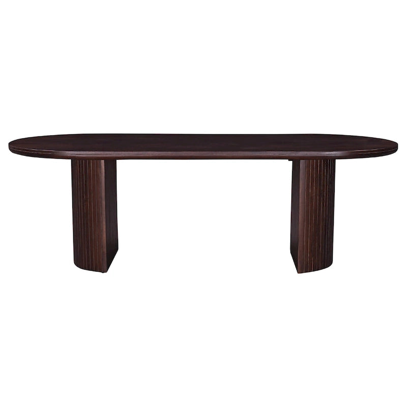 Table de salle à manger ovale à double piétement en bois Geneva 94 po