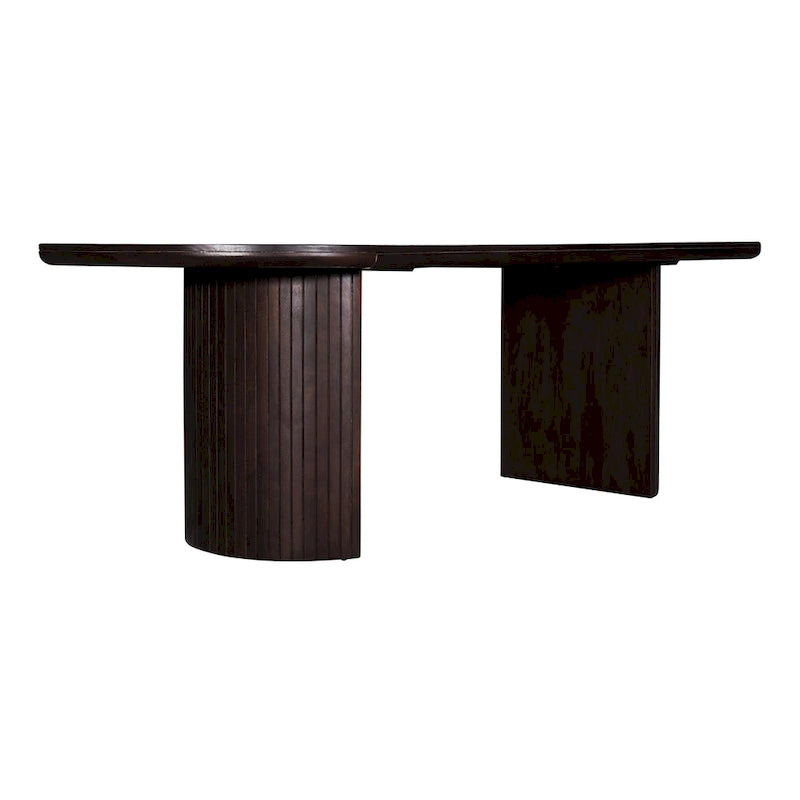 Table de salle à manger ovale à double piétement en bois Geneva 94 po