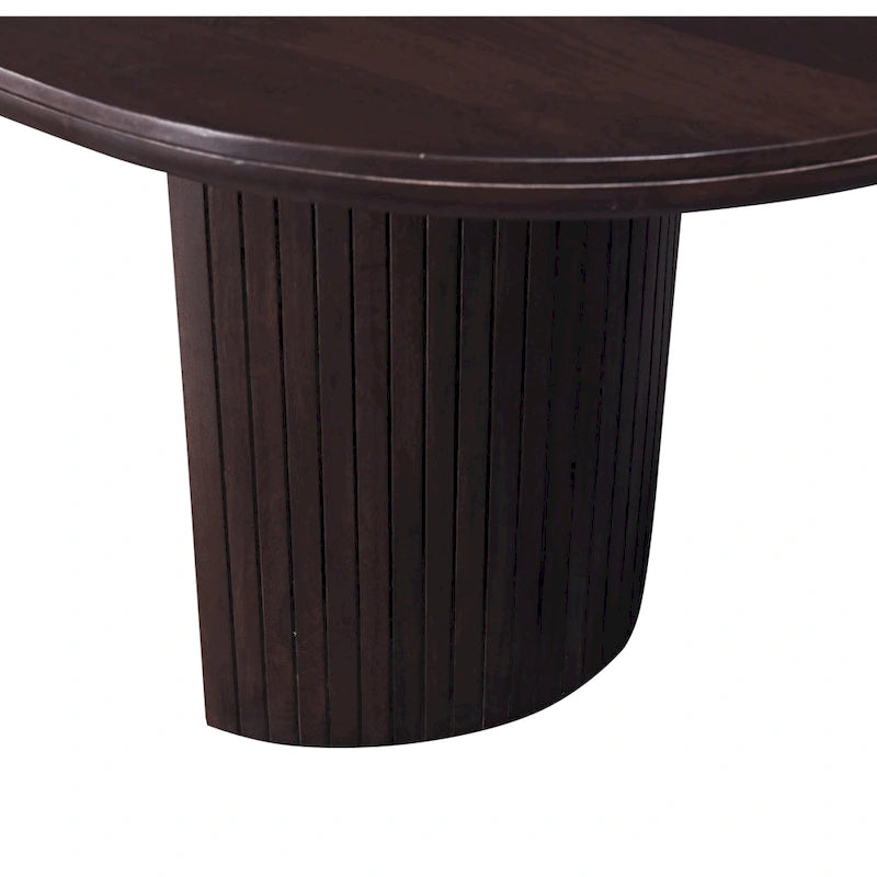Table de salle à manger ovale à double piétement en bois Geneva 94 po