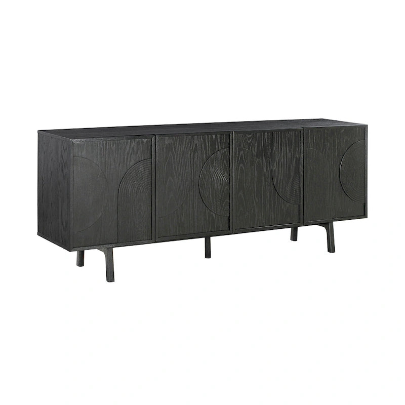 Buffet console Dene 79 pouces avec 4 portes, noir